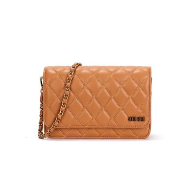 Bolsa Matelassê Caramelo Alça Transversal