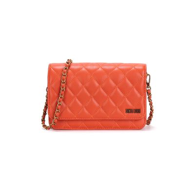 Bolsa Matelassê Laranja Caju Alça Transversal