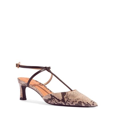 Scarpin Specchio Animal Print Cobra Bico Fino