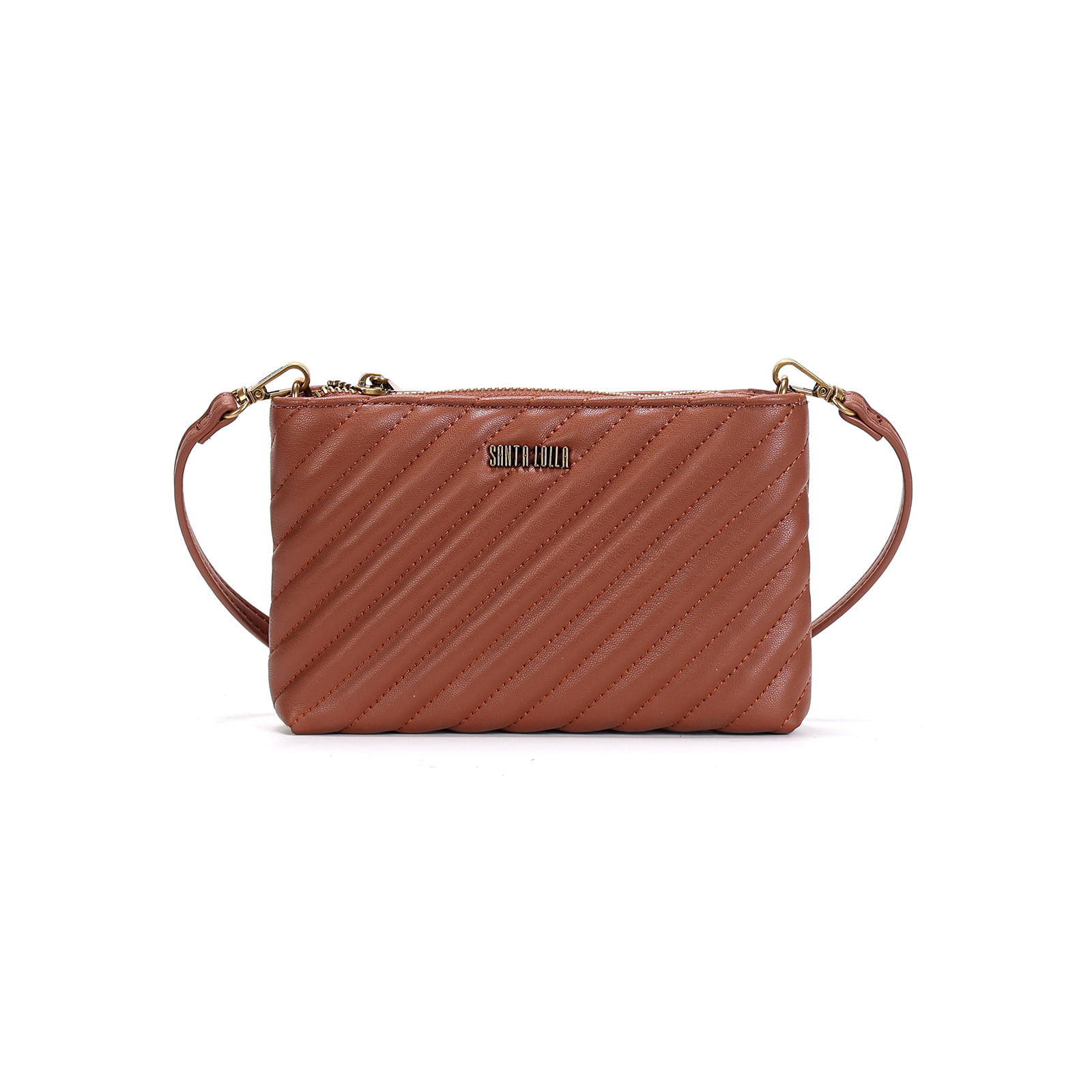 Bolsa Pequena Soft Marrom Alça Transversal - Santa Lolla Bolsa Pequena Soft Marrom Alça Transversal - Santa Lolla