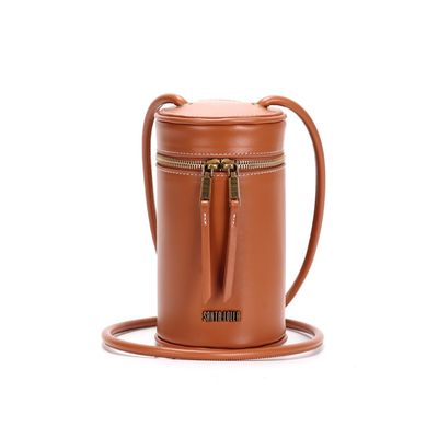 Bolsa Tube Bag Soft Marrom Safari Alça Transversal