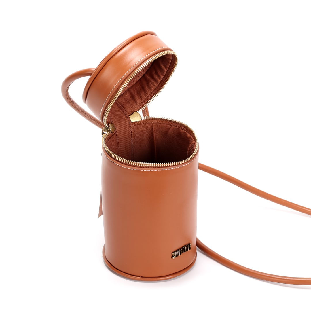 Bolsa Tube Bag Soft Marrom Safari Alça Transversal - Santa Lolla
