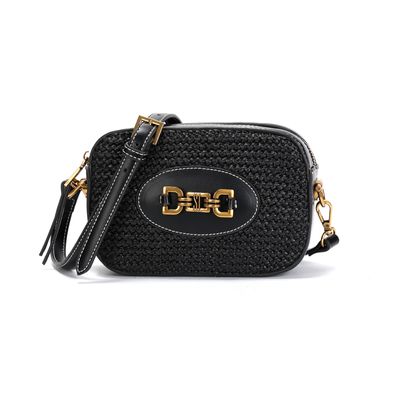 Bolsa Tramado Preta Alça Transversal