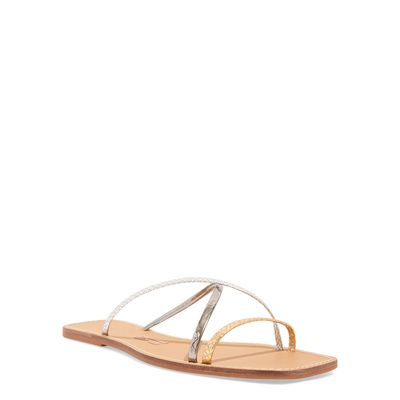 Rasteira Metallic Cobra Prata e Dourado