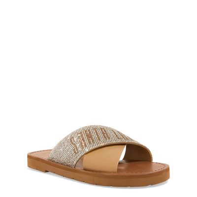 Rasteira Napa Soft Tiras Cruzadas Bege