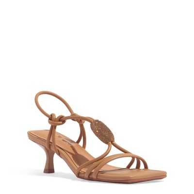 Sandália Napa Soft Bico Quadrado Bege