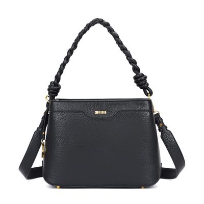 Bolsa Tiracolo Floater Preto Alça Trançada