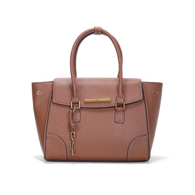 Bolsa Tote Floater Marrom Safari Pespontos Alça De Mão
