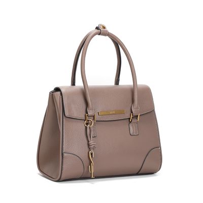 Bolsa Tote Floater Cinza Stone Pespontos Alça De Mão
