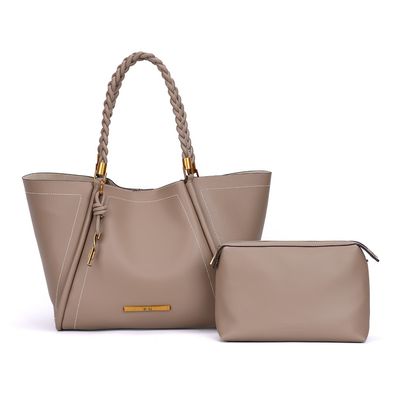 Kit Bolsa shopper e necessaire soft cinza