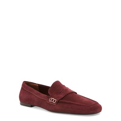 Mocassim Couro Camurção Vermelho Merlot