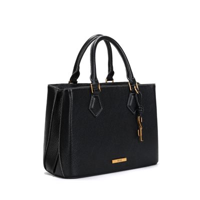 Bolsa tote estrturada floater preta alça dupla