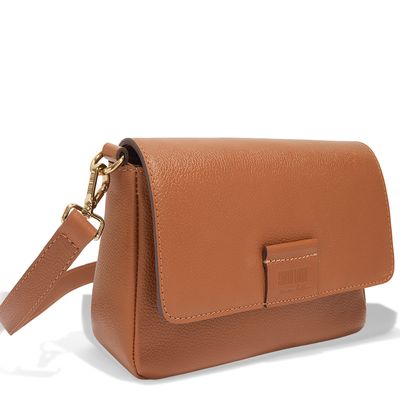 Bolsa couro floater transversal marrom safari