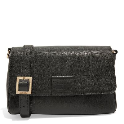 Bolsa couro floater transversal preta