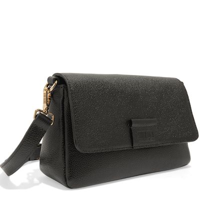 Bolsa couro floater transversal preta