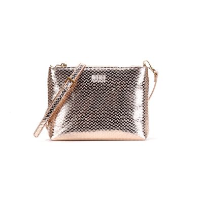 Bolsa Clutch Dourada Metalizada Alça Transversal