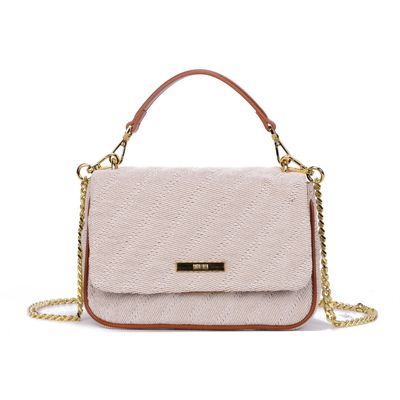 Bolsa Tramado Safari Alça Transversal Metalizada