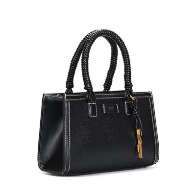 Bolsa Tote Estruturada Floater Preto Pesponto