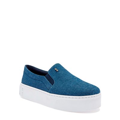 Tênis Slip On Jeans Azul Sola Alta