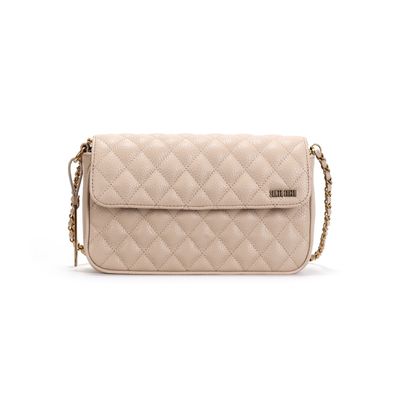 Bolsa Pequena Floater Bege Matelassê Alça Transversal