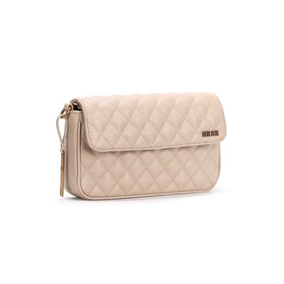 Bolsa Pequena Floater Bege Matelassê Alça Transversal