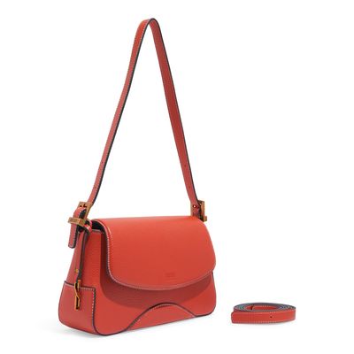 Bolsa Floater Média Laranja Alça De Ombro Pespontos