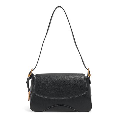 Bolsa Floater Média Preto Alça De Ombro Pespontos