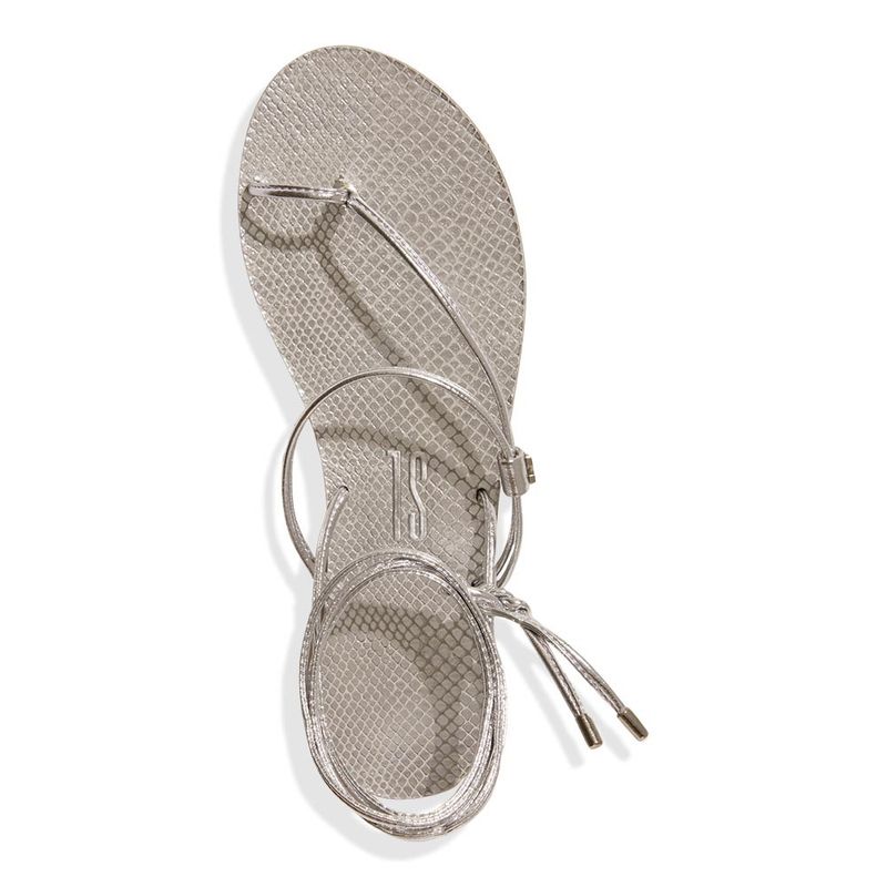 Rasteira metallic soft prata velho - Santa Lolla