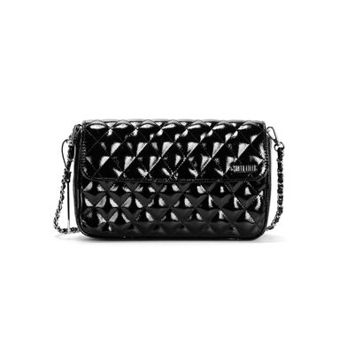 Bolsa Preta Verniz Glossy Matelassê Alça Transversal