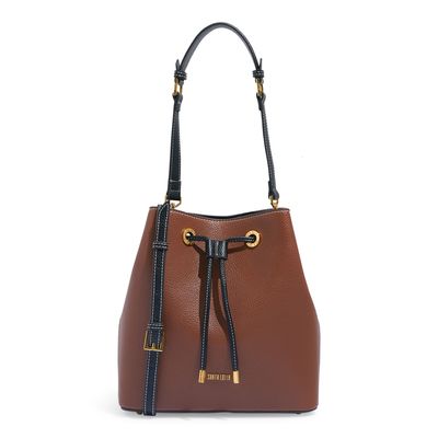 Bolsa Bucket Média Floater Marrom Safari Alça Dupla