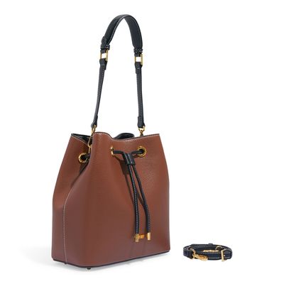 Bolsa Bucket Média Floater Marrom Safari Alça Dupla