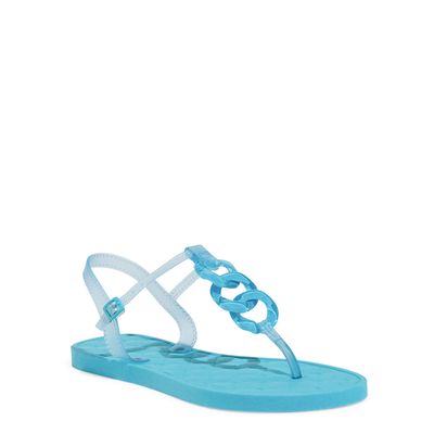 Rasteira Borracha Tiras Finas Azul