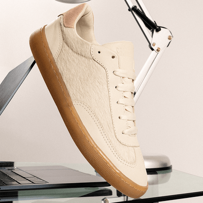 Tênis Couro Camurça Amarração Off White
