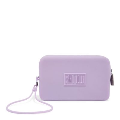 Clutch Preta Pequena Borracha Alça de Mão