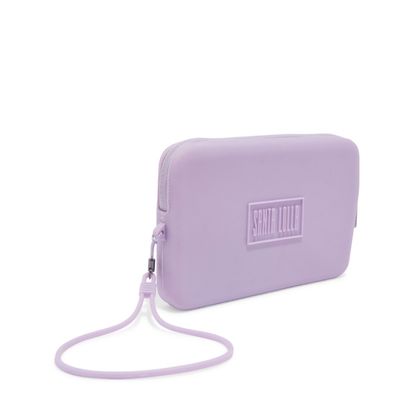 Clutch Preta Pequena Borracha Alça de Mão