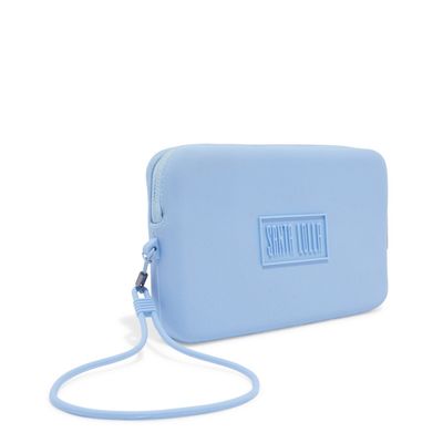 Clutch Azul Gelatto Pequena Borracha Alça de Mão