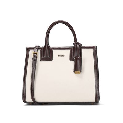 Bolsa Tote Palha Tramada Off White Transversal