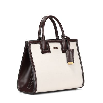 Bolsa Tote Palha Tramada Off White Transversal