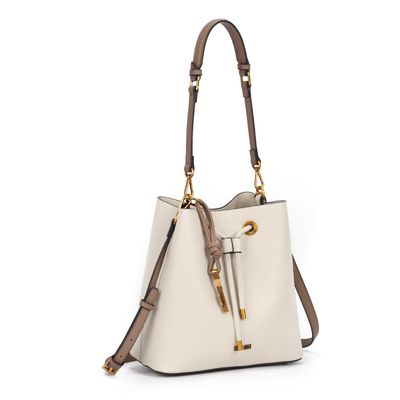 Bolsa Bucket Média Floater Off White Alça Dupla