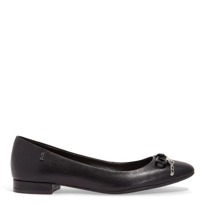 Sapatilha Couro Nobre Soft Preto Laço