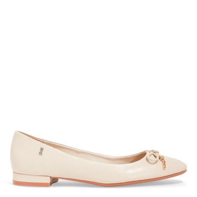 Sapatilha Couro Nobre Soft Off White Laço