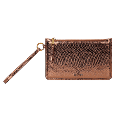 Clutch Cobre Metalizada Alça De Mão