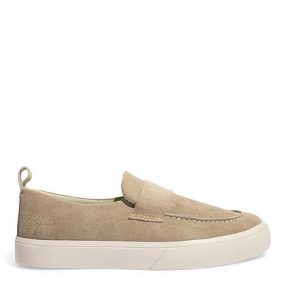 Mocassim Masculino Couro Camurça Bege