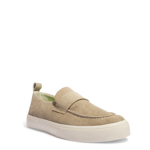 Mocassim Masculino Couro Camurça Bege
