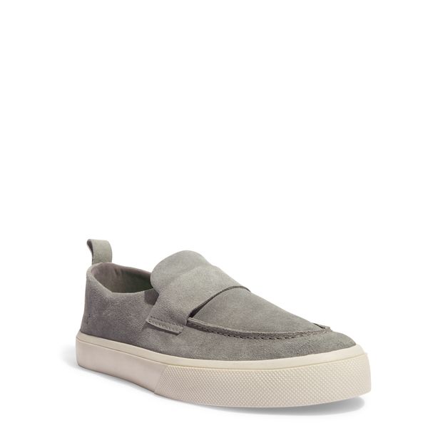 Mocassim Masculino Couro Camurça Cinza