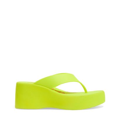 Sandália Plataforma De Dedo Borracha Amarelo Lime Fluor