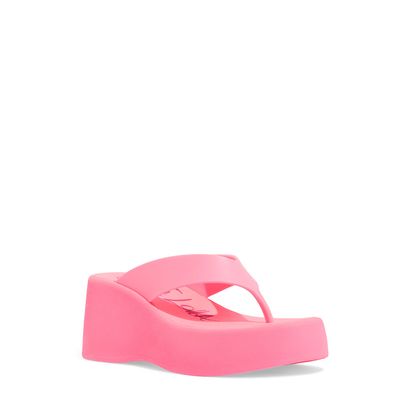 Sandália Plataforma De Dedo Borracha Rosa Chic Jelly