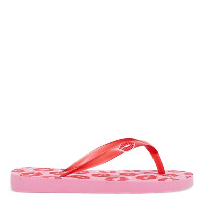 Chinelo Flip Flop Infantil Borracha Estampa Beijo Rosa