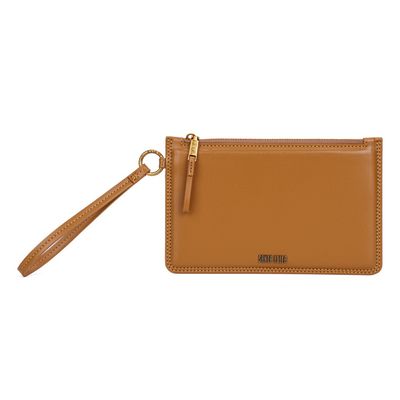 Clutch Pequena Soft Caramelo Alça De Mão