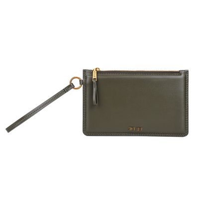 Clutch Pequena Soft Verde Savana Alça De Mão